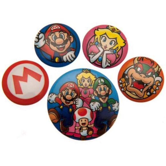 Super Mario Button Set (Pack of 5) / Multicolored - Picture 3 of 3